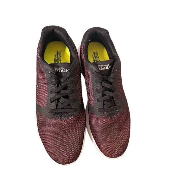 Skechers Maroon Black Performance Goga Max Go Run Sneakers Men Sz 10 - Picture 2 of 10